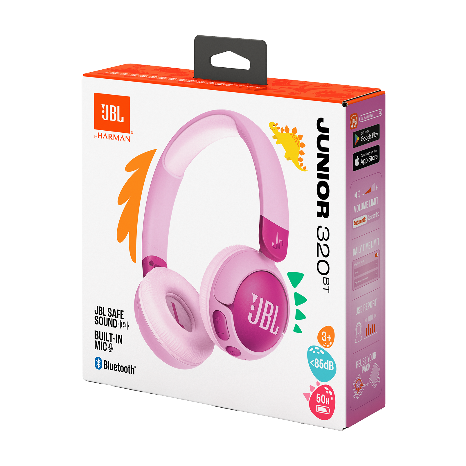JBL Junior 320BT - Purple - Wireless on-ear kids headphones - Detailshot 15
